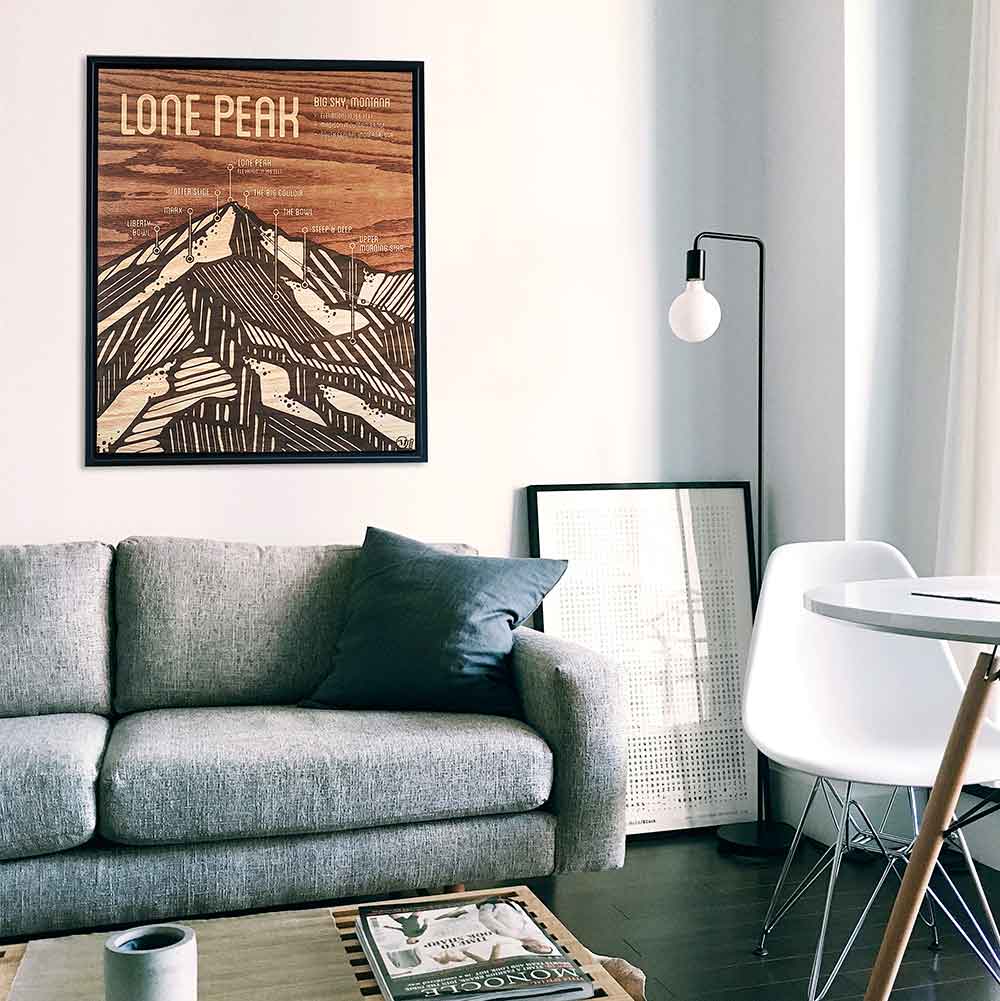 Big Sky Ski Resort Mountain Art || MODERN. WOOD. HANDCRAFTED